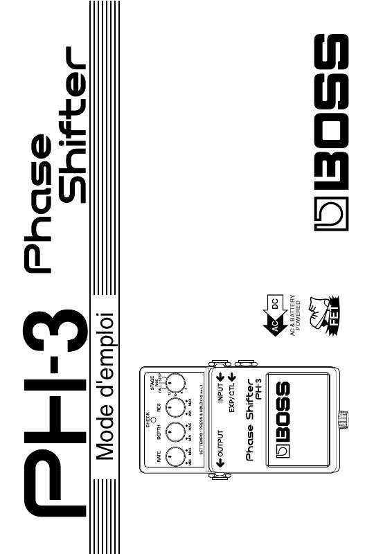 Guide utilisation BOSS PH-3  de la marque BOSS