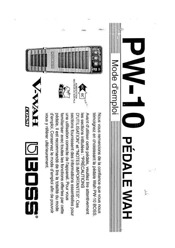 Guide utilisation BOSS PW-10  de la marque BOSS