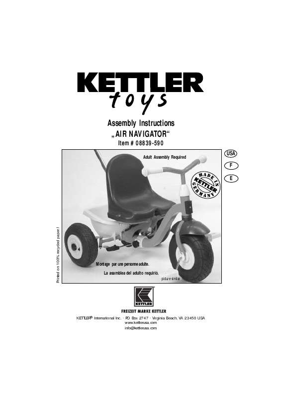 Guide utilisation  KETTLER AIR NAVIGATOR  de la marque KETTLER