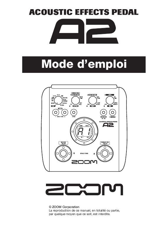 Guide utilisation  ZOOM A2  de la marque ZOOM
