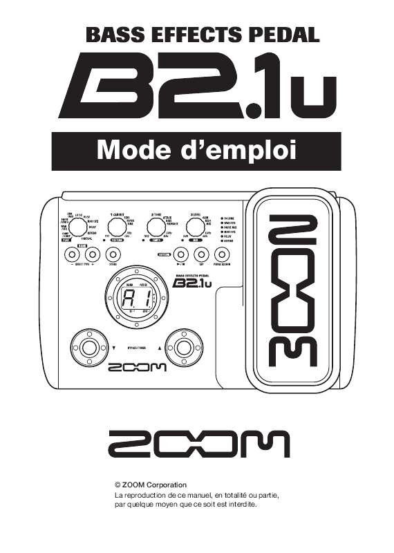 Guide utilisation  ZOOM B2.1U  de la marque ZOOM