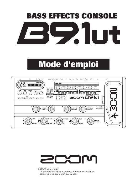 Guide utilisation  ZOOM B91UT  de la marque ZOOM