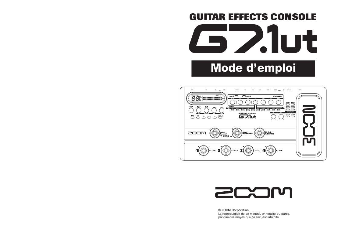 Guide utilisation  ZOOM G7.1UT  de la marque ZOOM