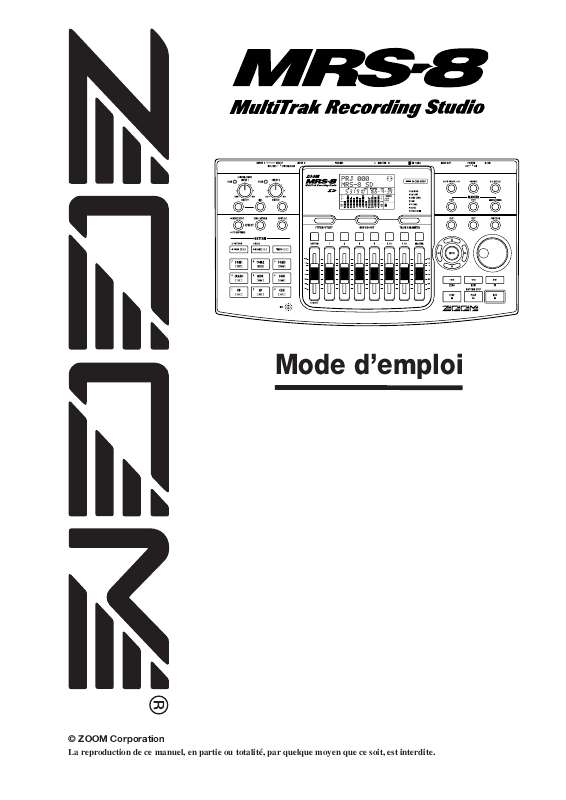 Guide utilisation  ZOOM MRS-8  de la marque ZOOM
