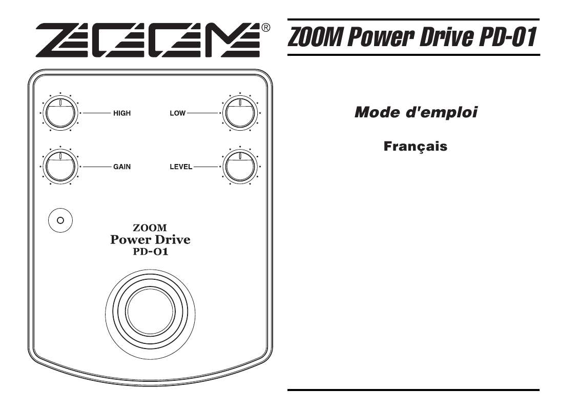 Guide utilisation  ZOOM PD-01  de la marque ZOOM