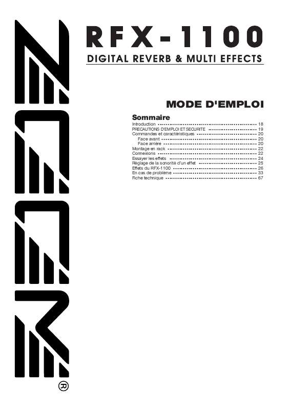 Guide utilisation  ZOOM RFX-1100  de la marque ZOOM