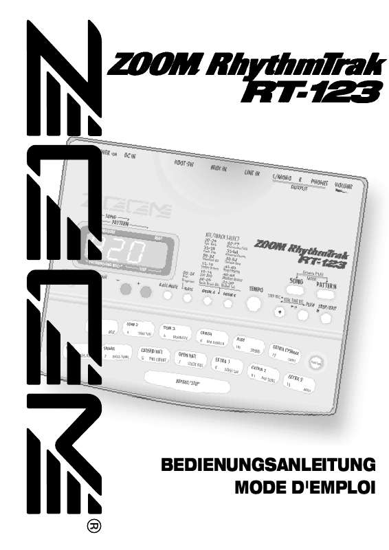 Guide utilisation  ZOOM RT-123  de la marque ZOOM