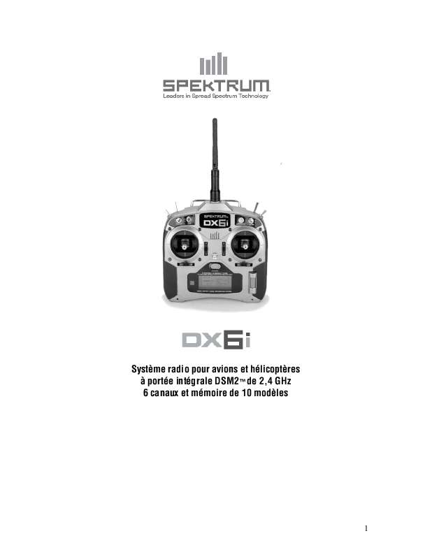 Guide utilisation  SPEKTRUM DX6I  de la marque SPEKTRUM