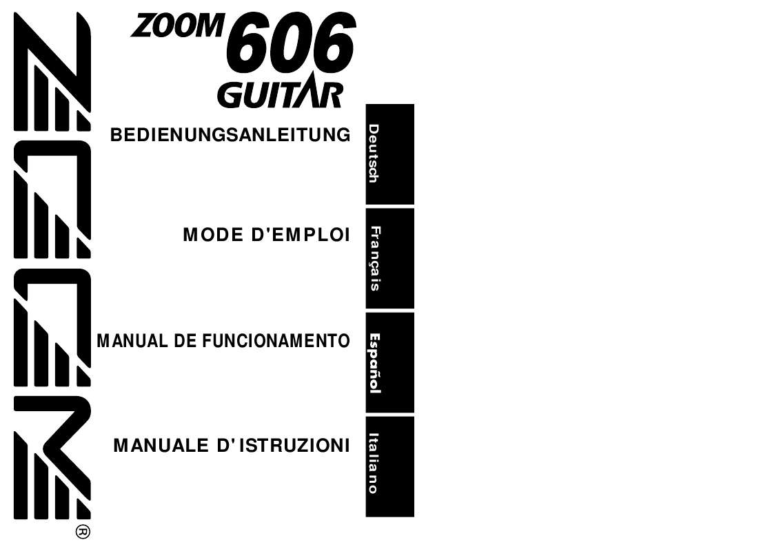 Guide utilisation  ZOOM 606  de la marque ZOOM