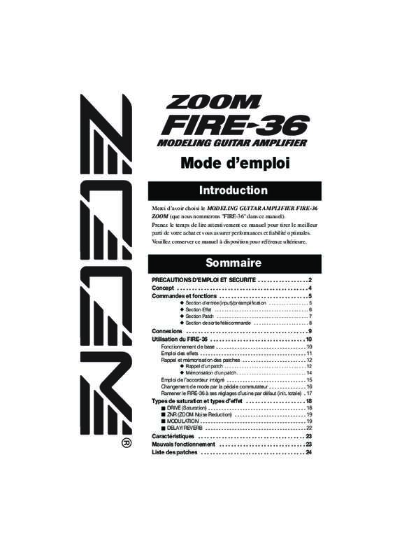 Guide utilisation  ZOOM FIRE36  de la marque ZOOM