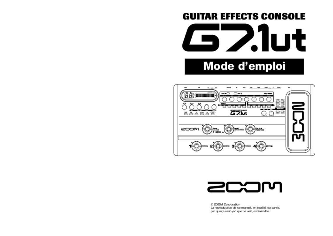 Guide utilisation  ZOOM G71UT  de la marque ZOOM