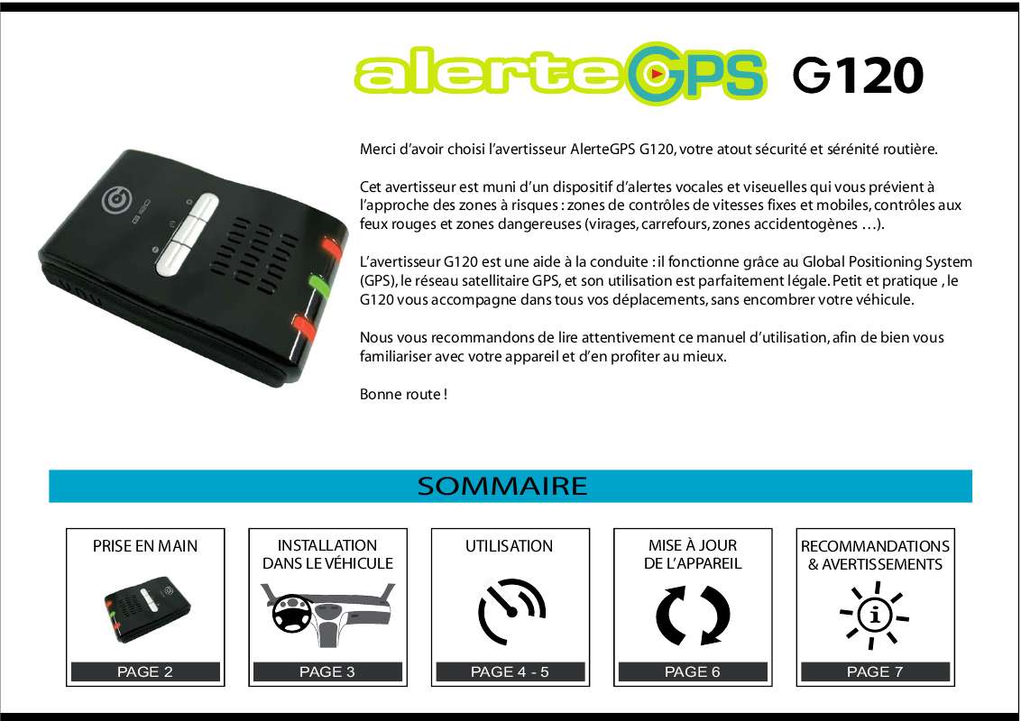 Guide utilisation ALERTEGPS G120  de la marque ALERTEGPS