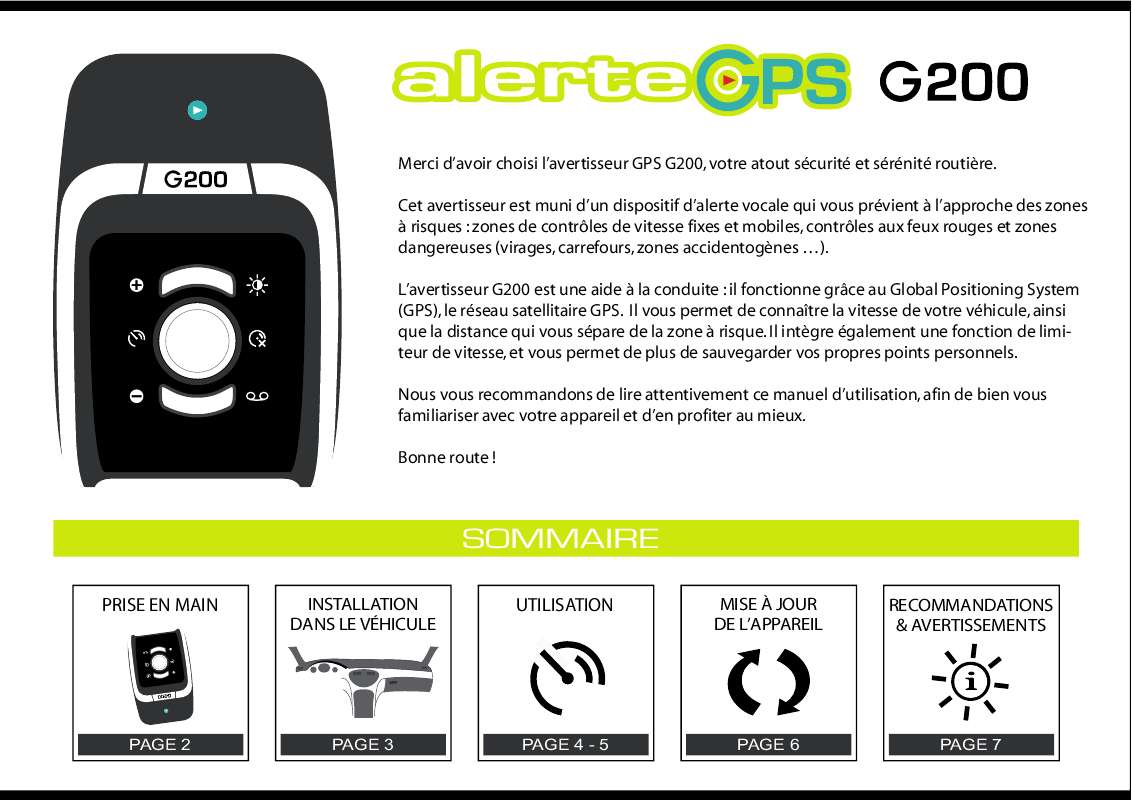 Guide utilisation ALERTEGPS G200  de la marque ALERTEGPS