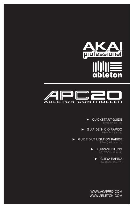 Guide utilisation  AKAI APC20  de la marque AKAI