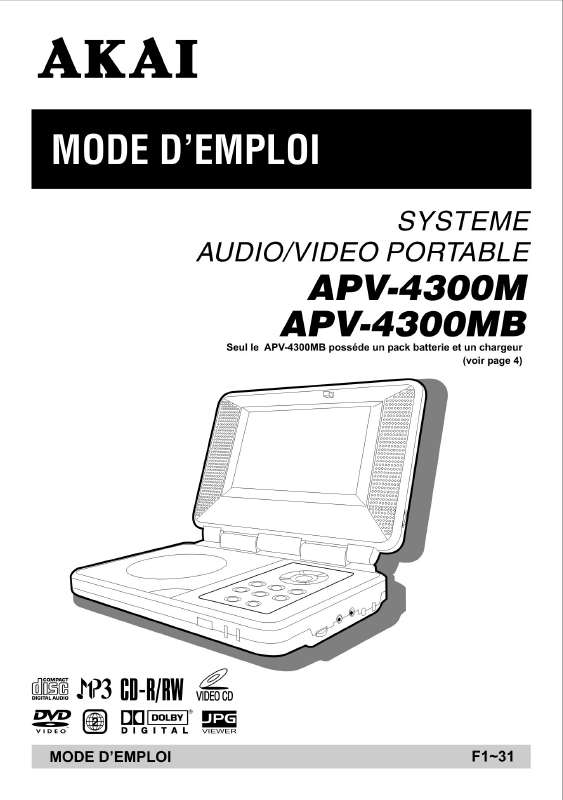 Guide utilisation  AKAI APV4300MB  de la marque AKAI