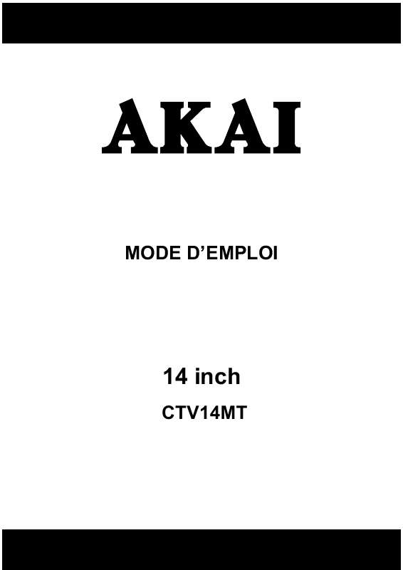 Guide utilisation AKAI CTV14MT  de la marque AKAI