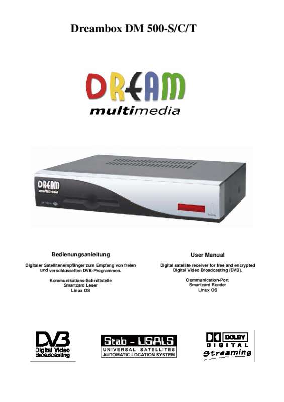 Guide utilisation DREAM MULTIMEDIA DREAM DREAMBOX DM-500S  de la marque DREAM MULTIMEDIA