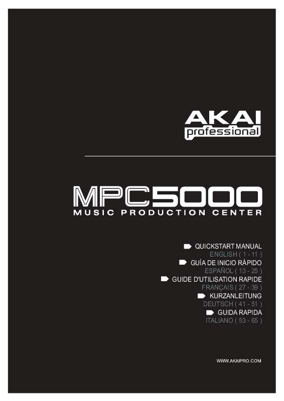 Guide utilisation  AKAI MPC5000  de la marque AKAI