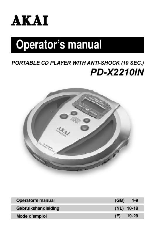 Guide utilisation  AKAI PDX2210IN  de la marque AKAI