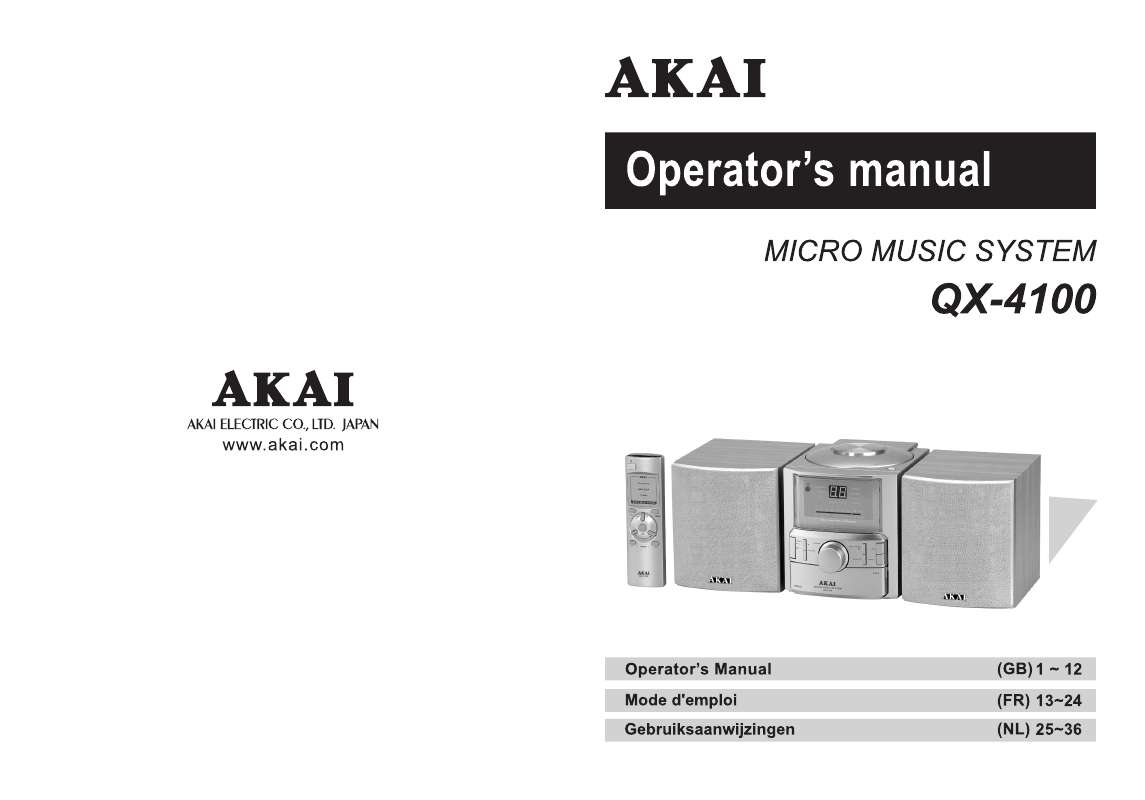 Guide utilisation  AKAI QX4100  de la marque AKAI
