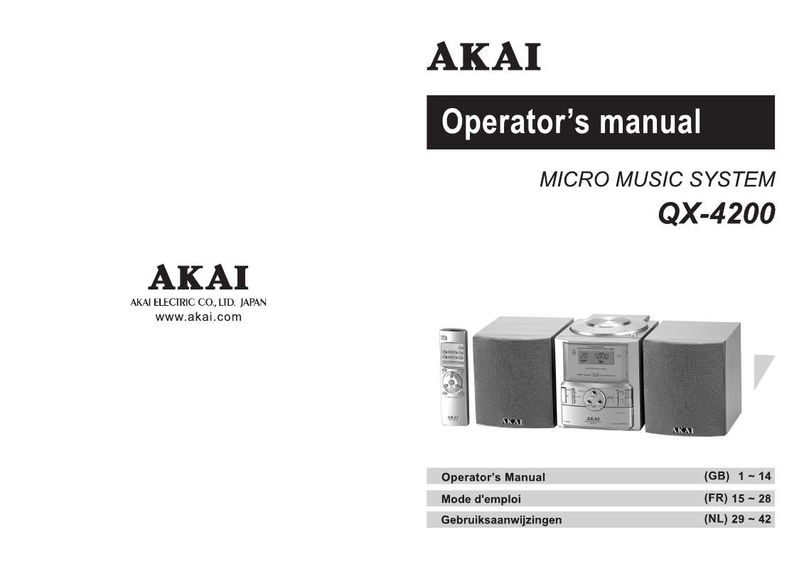 Guide utilisation  AKAI QX4200  de la marque AKAI