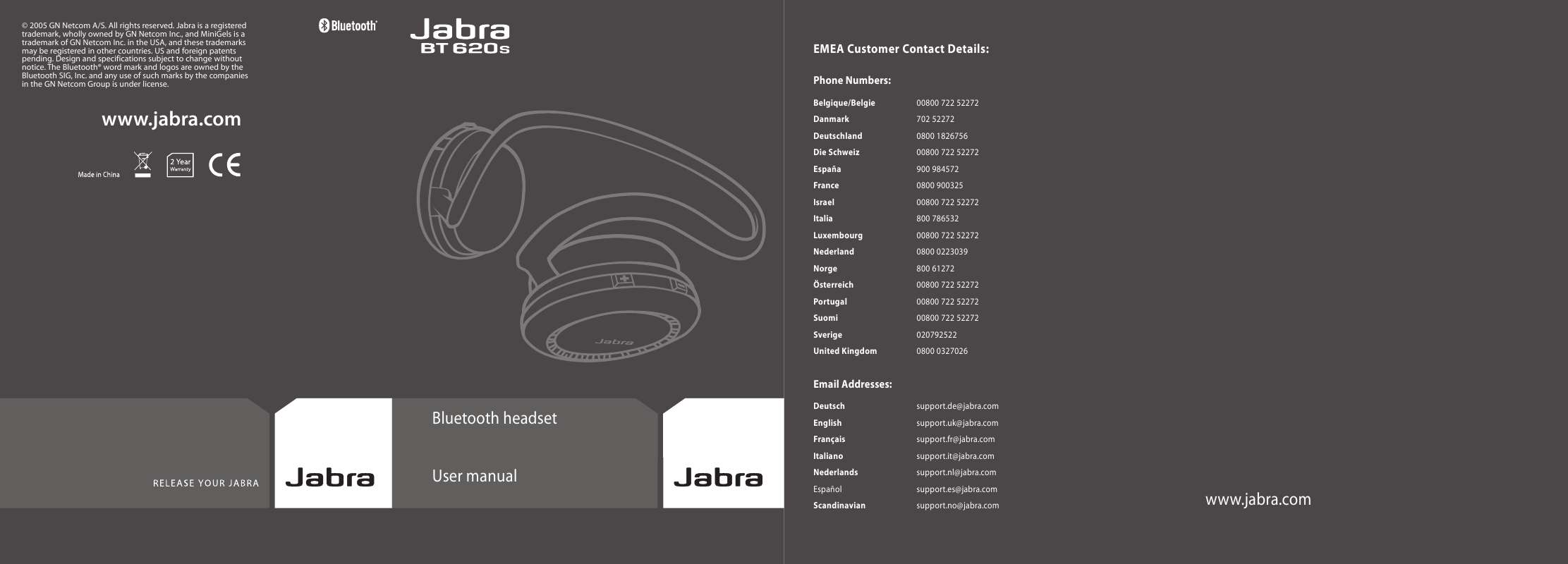 Guide utilisation JABRA BT620S  de la marque JABRA