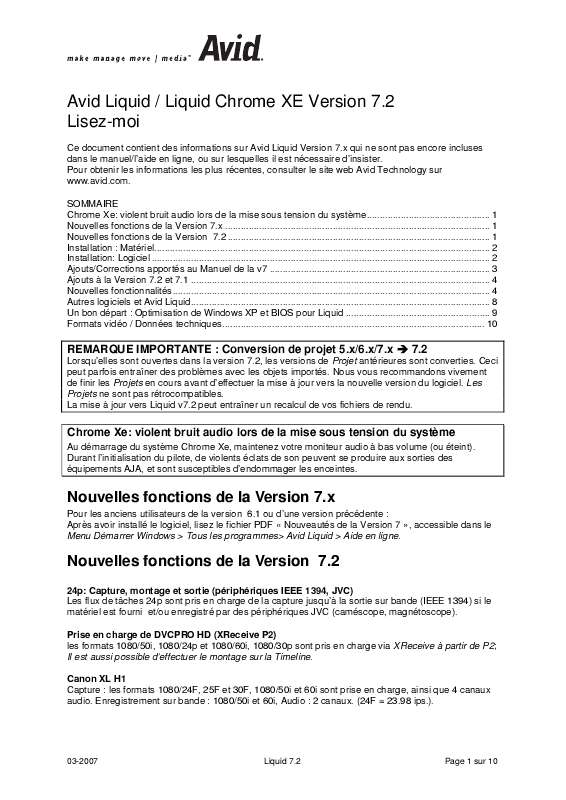 Guide utilisation  PINNACLE LIQUID CHROME XE VERSION 7.2  de la marque PINNACLE