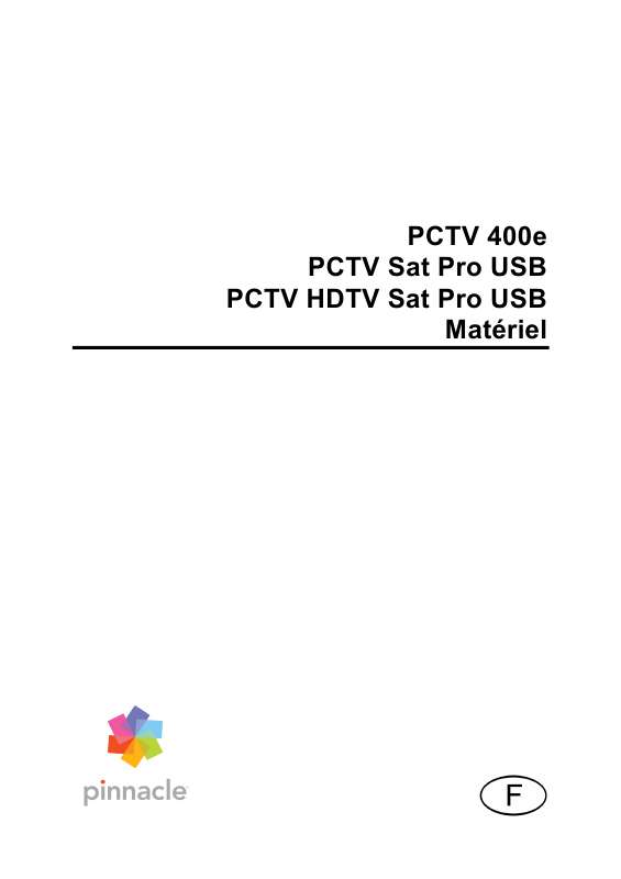 Guide utilisation  PINNACLE PCTV 400E  de la marque PINNACLE