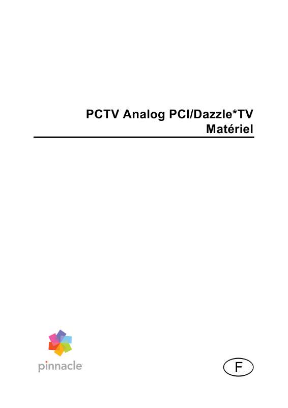 Guide utilisation  PINNACLE PCTV 40I  de la marque PINNACLE