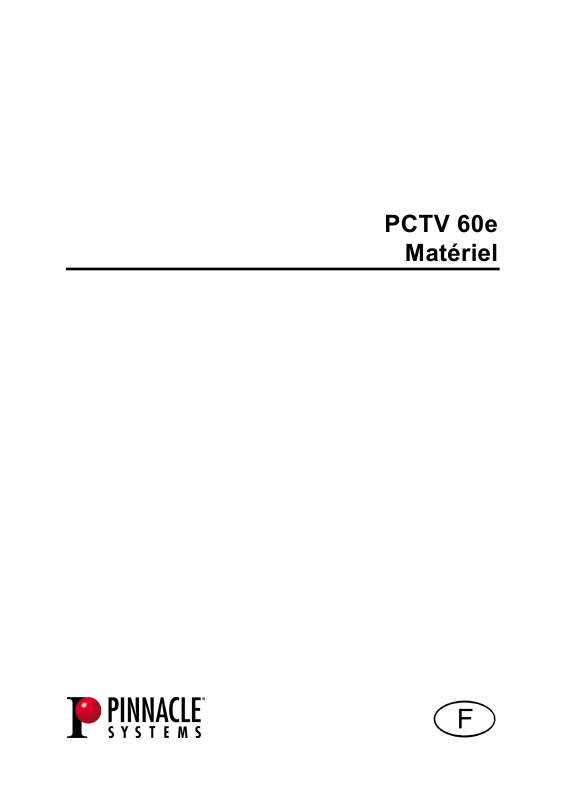 Guide utilisation  PINNACLE PCTV 60E  de la marque PINNACLE
