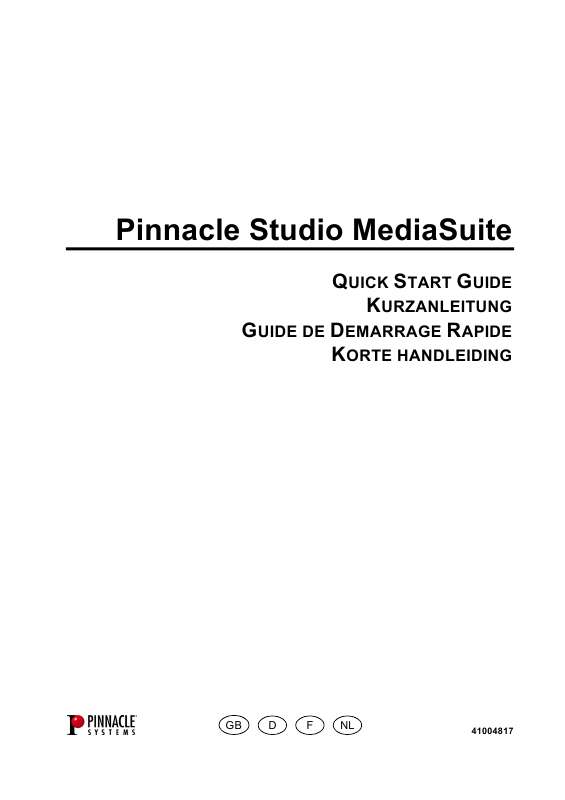 Guide utilisation  PINNACLE STUDIO MEDIASUITE  de la marque PINNACLE