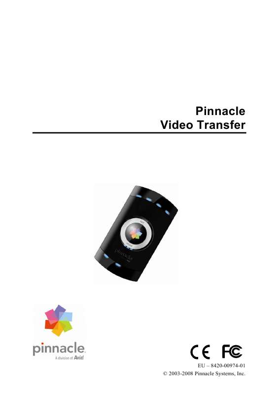 Guide utilisation PINNACLE VIDEO TRANSFER  de la marque PINNACLE