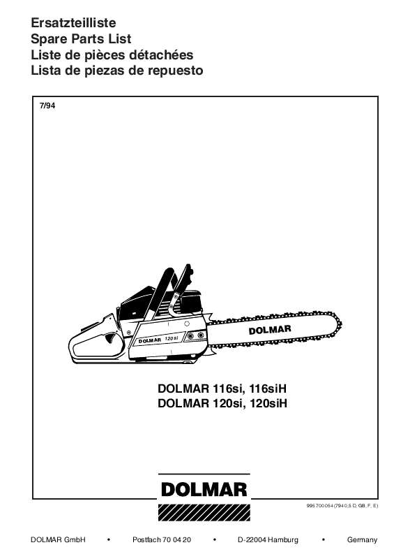 Guide utilisation  DOLMAR 116SI  de la marque DOLMAR