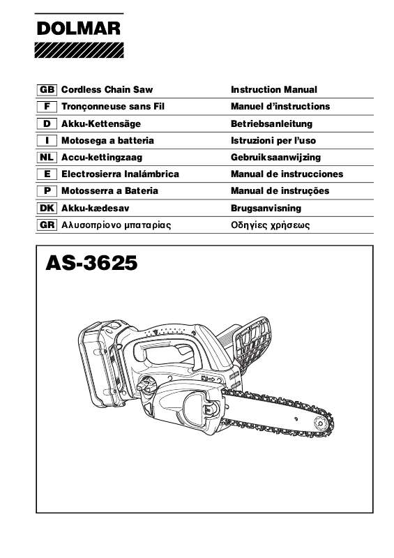 Guide utilisation  DOLMAR AS-3625  de la marque DOLMAR