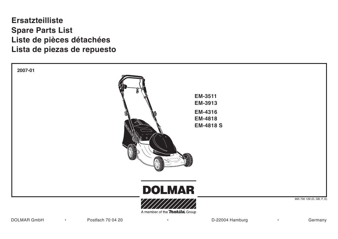 Guide utilisation  DOLMAR EM-3511  de la marque DOLMAR