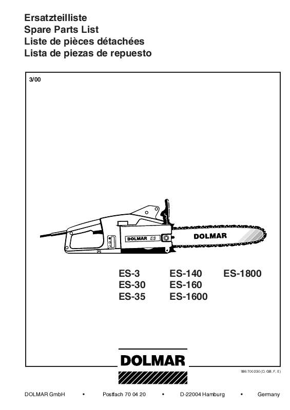 Guide utilisation  DOLMAR ES-1800  de la marque DOLMAR