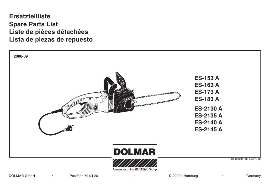 Guide utilisation  DOLMAR ES-183 A  de la marque DOLMAR