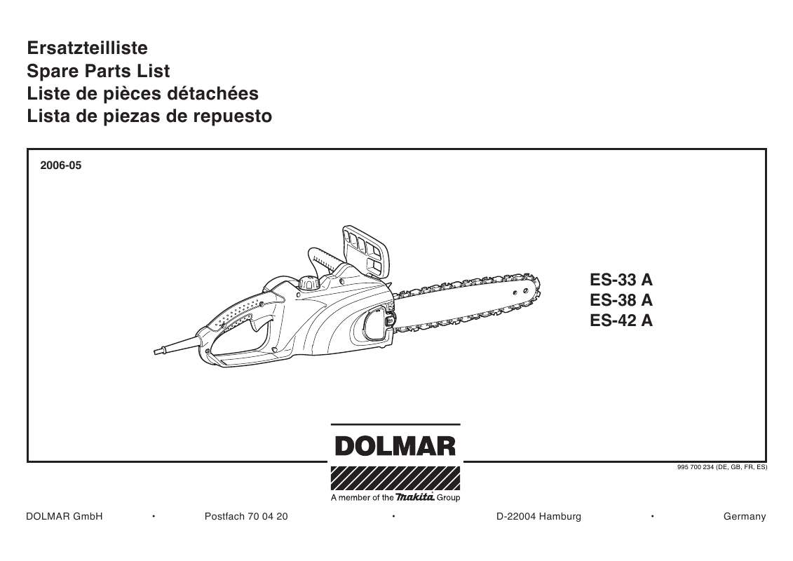 Guide utilisation  DOLMAR ES-33 A  de la marque DOLMAR