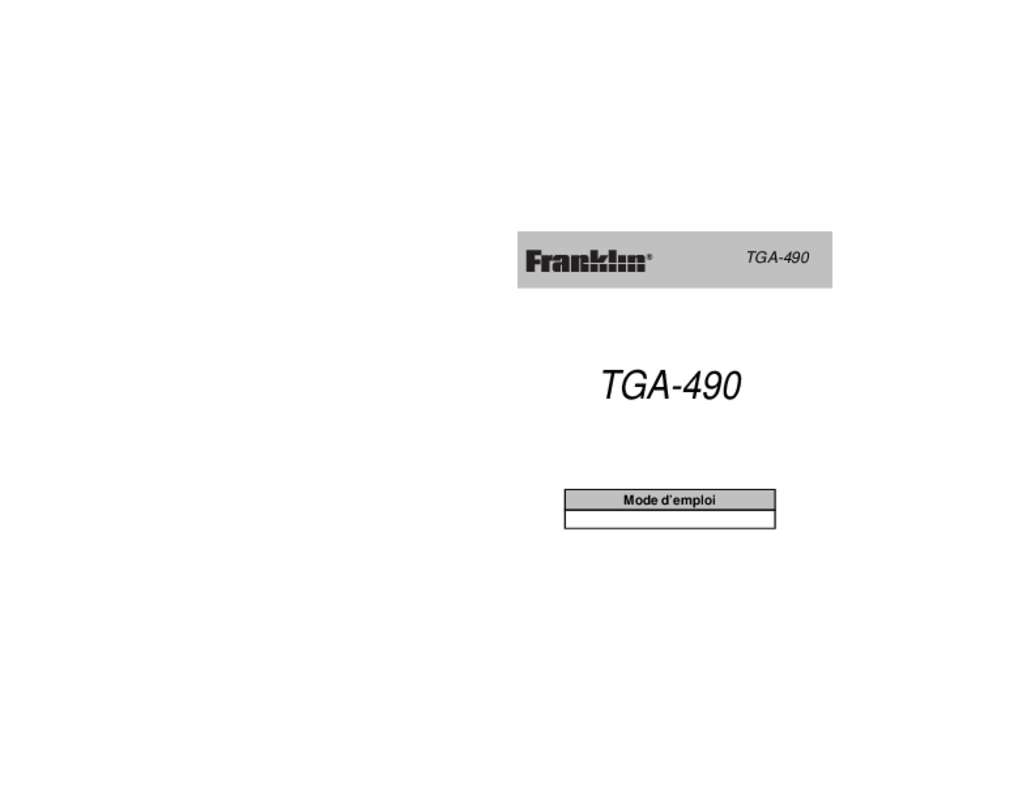 Guide utilisation  FRANKLIN TGA-490  de la marque FRANKLIN