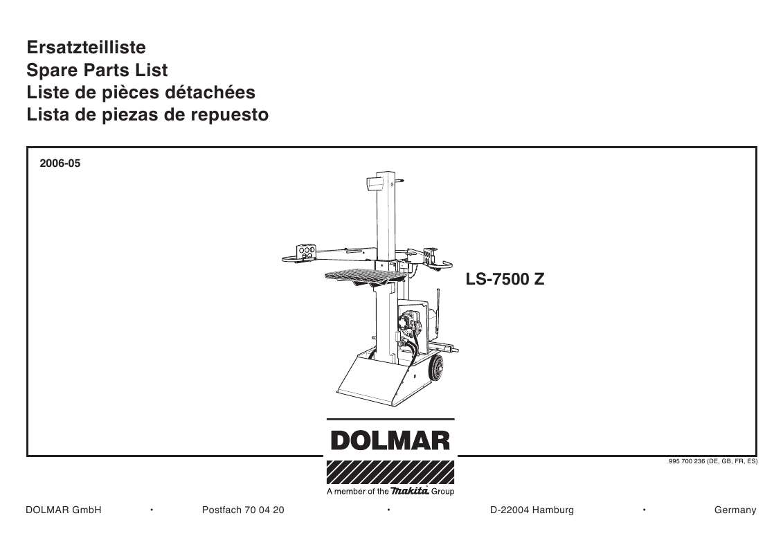 Guide utilisation  DOLMAR LS-7500 Z  de la marque DOLMAR