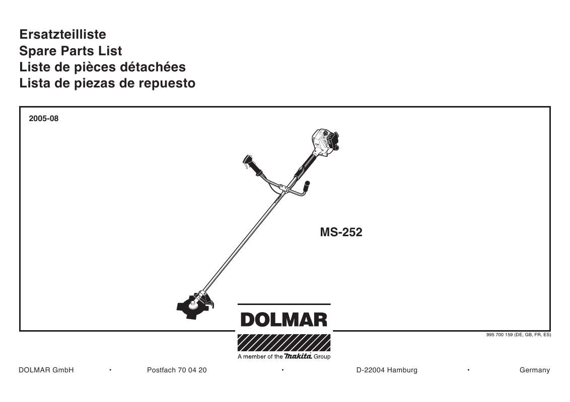 Guide utilisation  DOLMAR MS-252  de la marque DOLMAR