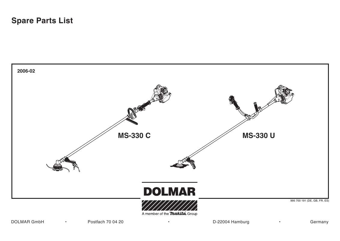 Guide utilisation  DOLMAR MS-330 C  de la marque DOLMAR