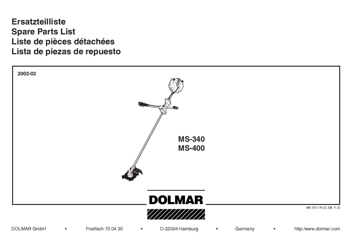 Guide utilisation  DOLMAR MS-340  de la marque DOLMAR