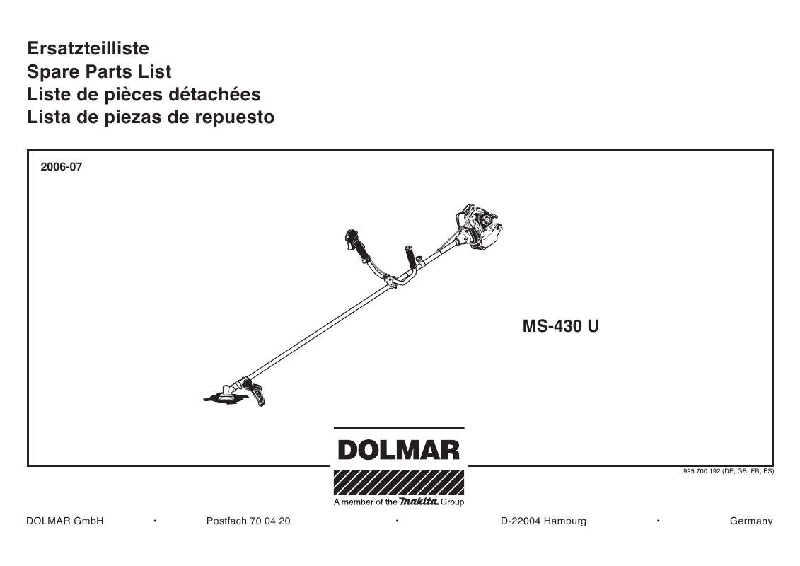 Guide utilisation DOLMAR MS-430 U  de la marque DOLMAR