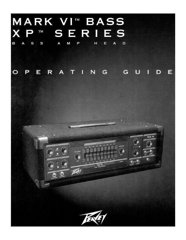 Guide utilisation  PEAVEY MARK VI BASS XP  de la marque PEAVEY