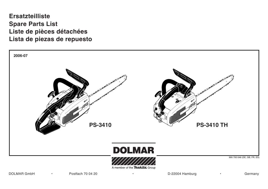 Guide utilisation DOLMAR PS-3410  de la marque DOLMAR