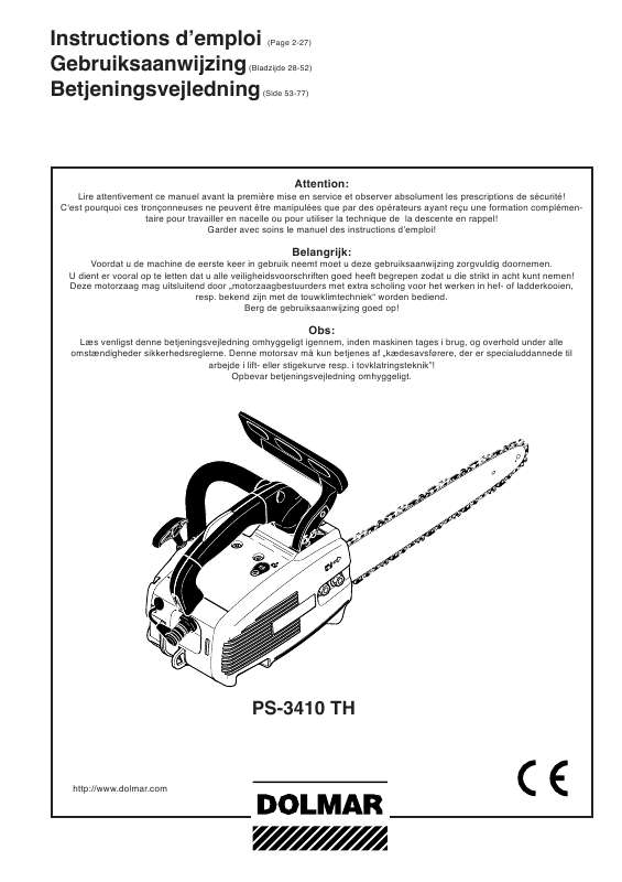 Guide utilisation DOLMAR PS-3410 TH  de la marque DOLMAR