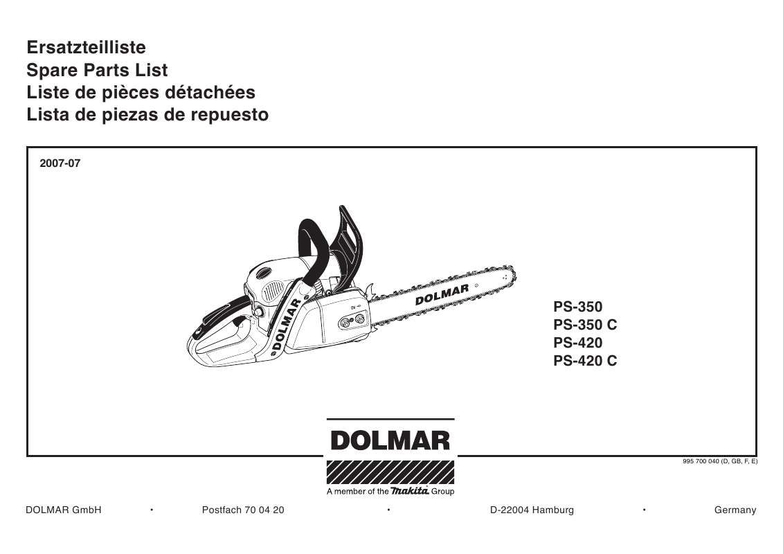 Guide utilisation DOLMAR PS-350  de la marque DOLMAR