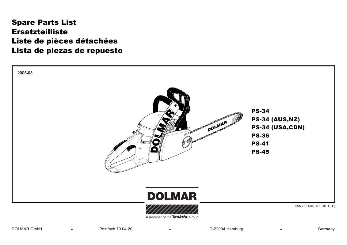 Guide utilisation  DOLMAR PS-36  de la marque DOLMAR