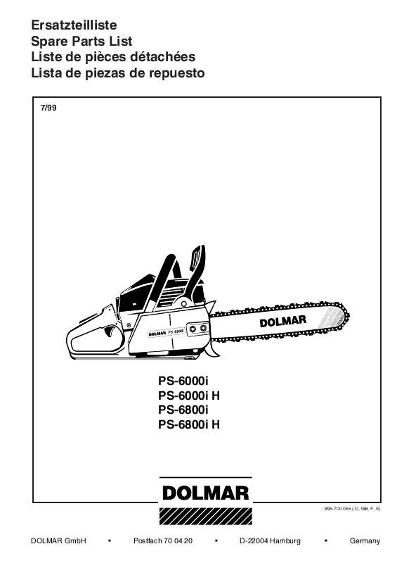 Guide utilisation  DOLMAR PS-6000I  de la marque DOLMAR